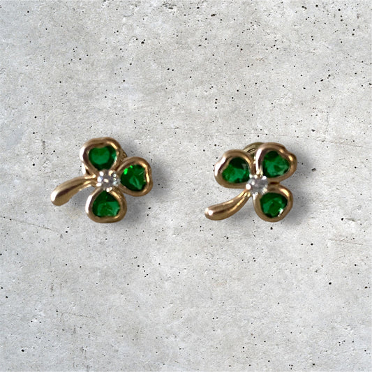 Aretes Trebol Verde