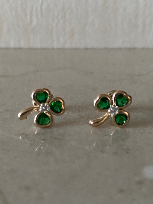 Aretes Trebol Verde